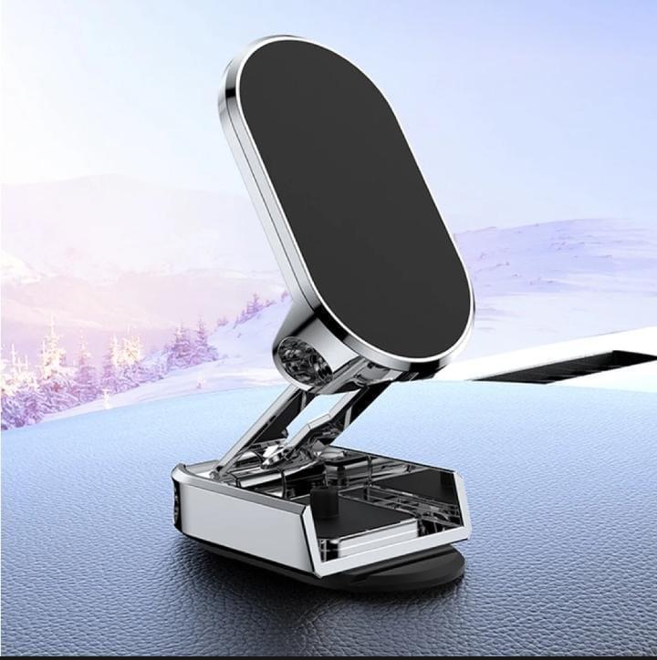 Silver Phone Holder with Cable Winder for Desk