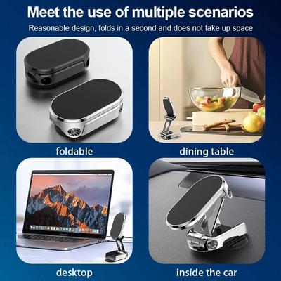 Silver Phone Holder with Cable Winder for Desk