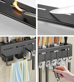 Wall-Mounted Kitchen Knife & Utensil Organizer Rack Ⓢ