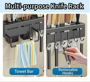 Wall-Mounted Kitchen Knife & Utensil Organizer Rack Ⓢ